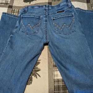 Wrangler Willow Bootcut Blue & Cream Stitched Pockets 9x36